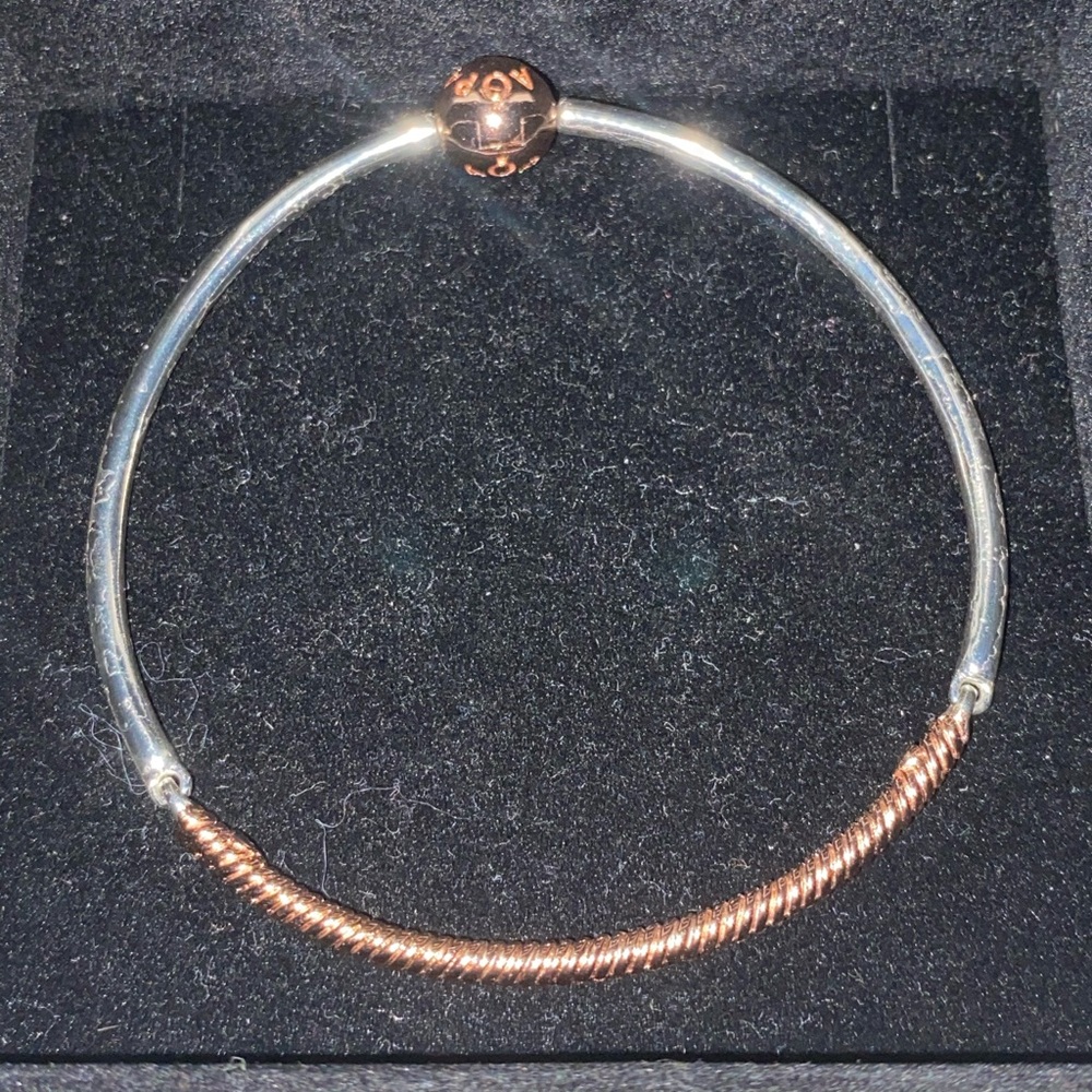SOLD Pandora rose gold bangle/ snake chain